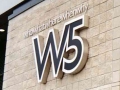 W5 Belfast 'Black-White' stainless steel illuminated lettering. It appears black during the day & illuminates white at night