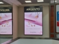 Argento 2x2.5m high LED-screen with corporate colour cowling neon branding