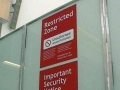 Digital print airport 'Restrict & Security information