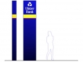 Original Ulster Bank double-sided free-standing signage drawing