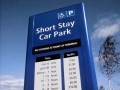 Original Belfast City Airport double-sided free-standing Car Park tariff signage with internal illumination
